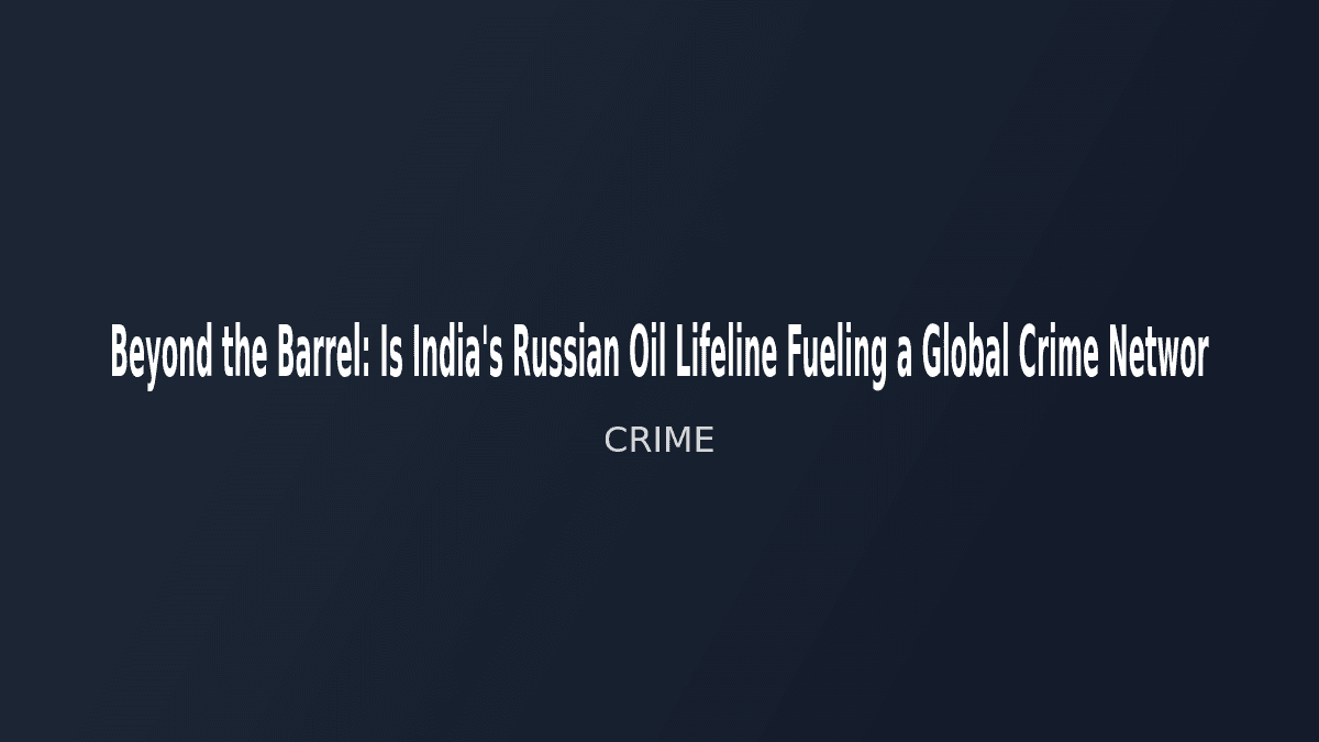 Beyond the Barrel: Is India's Russian Oil Lifeline Fueling a Global Crime Network?